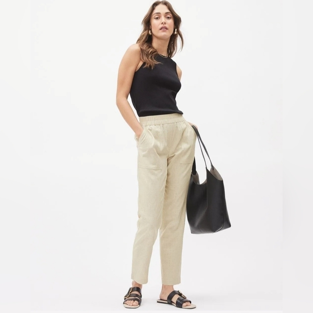 RW&CO Linen Blend Mid Rise Straight Leg Jogger Pants XXL